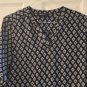 Alice + Olivia Black and White Geometric Blouse